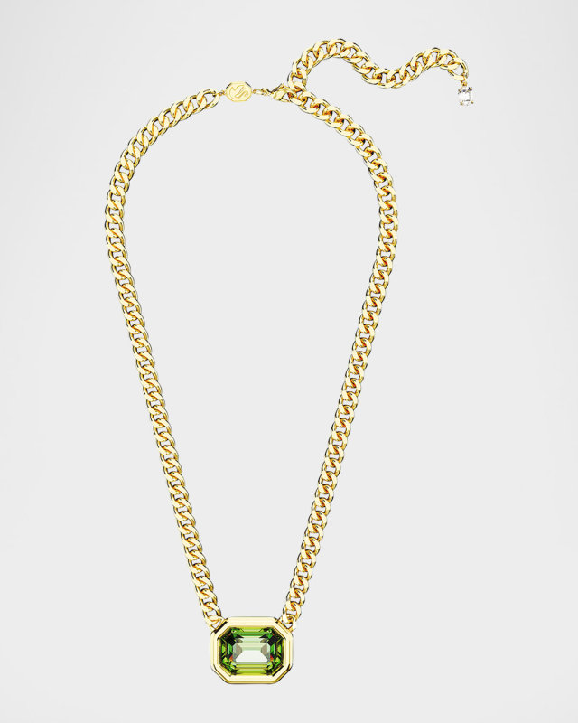Millenia Octagon-Cut Crystal Pendant Chain Necklace